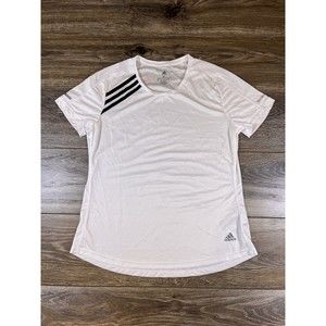 Adidas Womens White Energy Running Logo Short Sleeve T Shirt Size XL